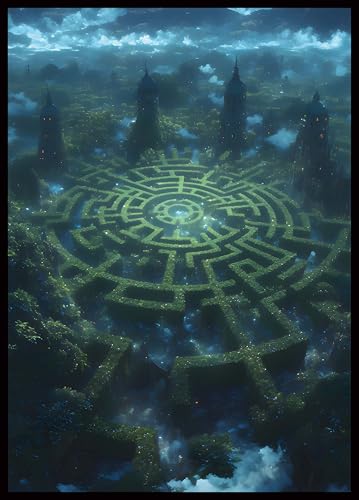 MTG Card Sleeves -Hedge Maze- Surveil Lands - Ultra Clear Front & Matte Finish Back, 100 Count Standard Size Matte Art Sleeve for Magic the Gathering - color: Hedge Maze