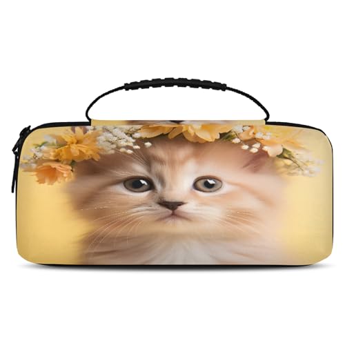 Adornori Cute Carry Case Compatible with Nintendo Switch 2, with 20 Games Cartridges, Cat Portable Travel Carrying Case Pouch for Accessories & Games - color: Multicolor 3