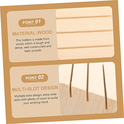 ABOOFAN Wooden Playing Card Holder Rack Slot Gaming Card Stand for Easy Organization and Visibility for Bridge Pinochle