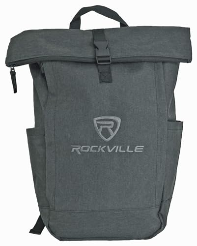 Rockville RPAK Charcoal Durable Backpack Bag with Padded Laptop Pocket | Stylish Nylon Fabric, Fits 15" Laptop, Hidden Zippered Pocket, Adjustable Straps, 2 Side Pockets - color: Charcoal