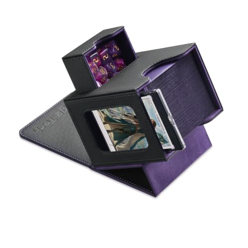 Mage Tech Card Deck Box for MTG Commander - Patented Design, Commander Display, Fits 100 Double-Sleeved Cards, 35pt Card Brick & Dice Tray - Black/Purple - color: 2. Eclipse (Black/Purple)