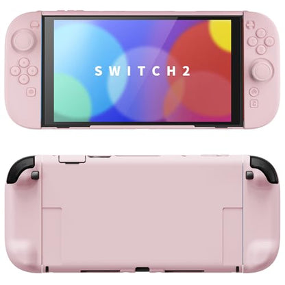 PlayVital Hard Case for Nintendo Switch 2 with Extra Stand & Thumb Grip Caps | Split Design, Dockable Protective Full-Body Shell Cover for Nintendo Switch 2 | Solid Color Series, Cherry Blossoms Pink - color: Cherry Blossoms Pink