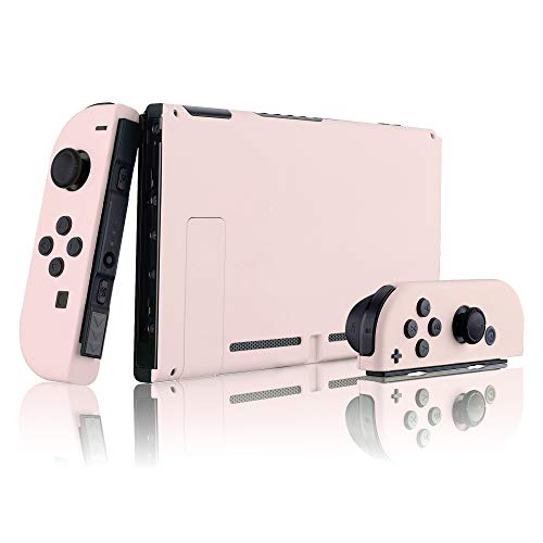 eXtremeRate DIY Replacement Shell Buttons for Nintendo Switch, Cherry Blossoms Pink Back Plate for Switch Console, Custom Housing with Full Set Buttons for Joycon Controller [Only Shell, NO Console] - color: Cherry Blossoms Pink