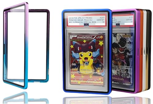 RedCap Magnetic Aluminum PSA Graded Card Holder 35PT Premium PSA Slab Protector Display Case with UV Resistant Glass Fits Standard PSA Graded Sports Trading Cards - Azure Blue - color: Azure Blue
