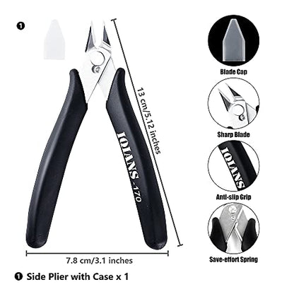 15PCS Basic Hobby Model Tool Kit for Model Building, Gunpla & 3D Printing, Precision Nippers, Hobby Clippers for Gundam & Warhammer, Wire Cutters and Pliers for Miniature Craft Tool Kits