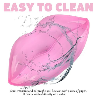 Gel Wrist Rest for Keyboard and Mouse Transparent Pink Lip Elbow Pad Cushion Ergonomic Cute Clear Cool Mouse Wrist Pad Silicone Non-Slip Support for Computer Gaming Home Office Women Girl Hand Pillow - color: Lip Pink