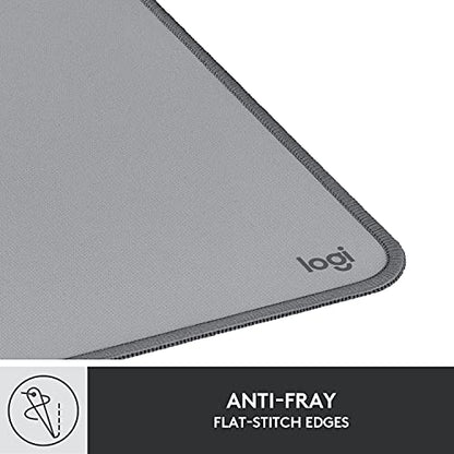 Logitech Desk Mat Studio Series Large Pad 30L x 70W cm - Mid Grey | Multifunctional large pad, extended mouse surface, office desk protector, anti-slip base, spill-resistant - color: Mid-grey
