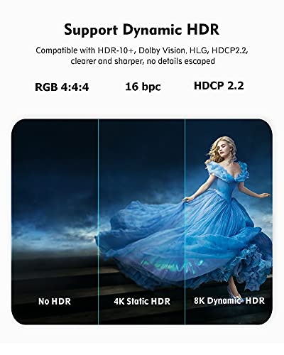 Silkland 8K HDMI ARC/eARC Cable 2.1 for Soundbar 15ft, 8K@60Hz 4K@120Hz | 48Gbps High Speed HDMI Cord for Home Theater, Dolby Atoms, DTS:X Compatible for Vizio Samsung Bose Sound bar, UHD TV, Blu-ray - size: 15 Feet