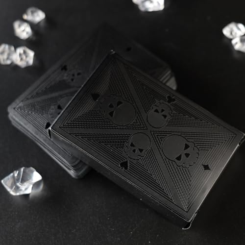 Etyishe Waterproof Playing Cards, Plastic Playing Cards, Deck of Cards | Standard Size, Cool, Black Playing Card for Adults, Premium Poker Card Set, for Magic,Beach,Pool,Camping,Party Games