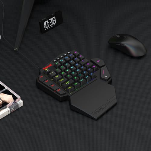 Redragon K585 HE Rapid Trigger Gaming Keyboard, 8K Wired One-Handed Mechanical Keyboard w/Next-Gen UltraMag 100% POM Silky Magnetic Switch, Dual-Module Floating Structure Design, Detachable Wrist Rest - color: Black K585, size: UltraMag Magnetic Switch