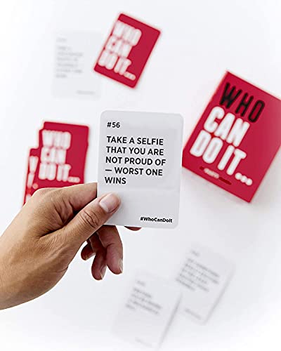 DSS Games Who Can Do It [Compete with Your Friends to Win These Challenges | Adult Party Game | Great for Game Night, Big Groups, Pregames | Gifts for Him] | 250 Challenge Cards, 3+ Players, Ages 17+, Pregame, Game Night, Gift for Him, College Party Game,