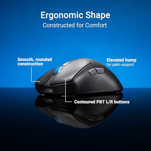 ASUS ROG Keris II Ace Wireless Gaming Mouse – Right-Handed Ergonomic, 54g, Tri-Mode Connectivity, 42K DPI, up to 107Hr Battery, PC/Mac Support - Black - color: Black, style: Keris II Ace