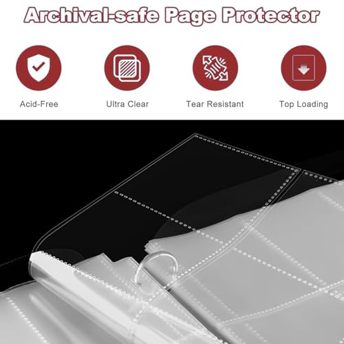 Basketball Card Binder 900 Pockets, Sport Card Holder, Compatible with Panini, Topps Trading Card, Metal 3 Ring, Zipper, Transparent Sleeves, PU Cover - color: basketball, size: 900 pockets