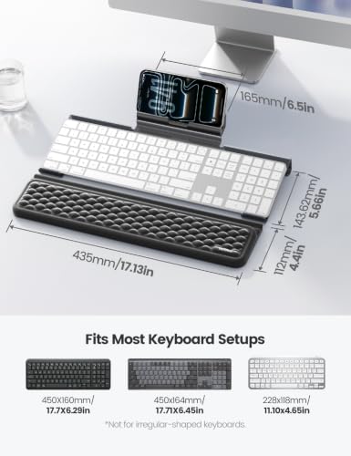 Vaydeer Wrist Rest with Keyboard Stand and Phone Holder, Keyboard Riser with Wrist Support, Ergonomic Computer Phone Stand Typing Cushion for Desk, Tilted Lifter Tray Set Office Home Gaming Acrylic - style: Keyboard Phone Stand & Wrist Rest