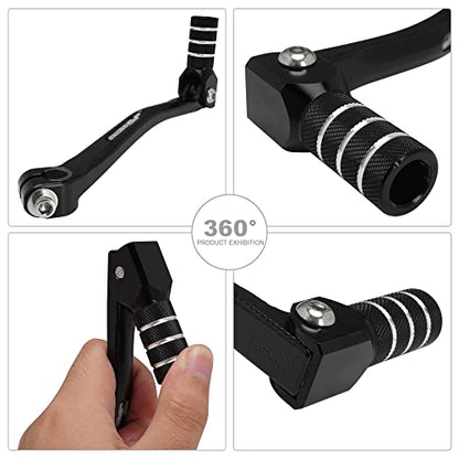 JFG RACING Motorcycle Folding Gear Shifter Shift Lever Pedal CNC Universal for CRF XR RM KX KLX TTR PW SSR Apollo TAO TAO SDG 50cc - 125cc Dirt Pit Bike Black - color: Black