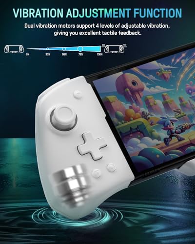 FUNLAB Switch Joypad Controllers for Nintendo Switch/OLED Joycon Replacement, Customizable Switch handheld Controller with Hall Effect Joysticks, Luminous One-Piece Controles Joypad Controller - 7 LED Colors - color: White-Eyes Pattern