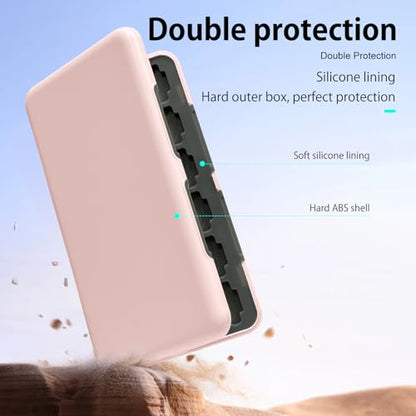 ONETIAOLONG Switch Game Case Holder for Switch 2 & OLED & Lite with 24 Cartridge Slots and 48 Micro SD Card Storage with Magnetic Closure,Protective Hard Shell and Soft Lining for Easy carrying - color: Pink, style: 24-slots