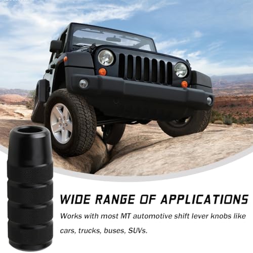 Osilly 3.74 Inch Aluminum Shift Knob with 3 Threaded Adapters, Black | aluminum alloy construction, ergonomic extended grip, supplied adapters, for manual and select automatic cars, interior parts - color: Black