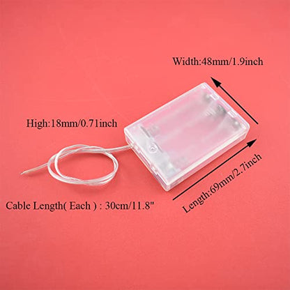 HAHIYO 4.5V 3AA Battery Holder Bundle with Wire Sturdy Cover Flexible Springs Contact Build-in Switch Batteries Transparent Case Easy Install 4 Pieces for Wall Clocks Ham Radio Kids Toys - style: 3AA(Transparent)-4P