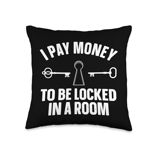 Funny Escape Room Art for Men Women Escape Game Escape Room Throw Pillow - size: 16x16
