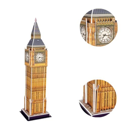 Architecture World Famous of 3D Puzzle.Build Your Own Collection of 17 Global Landmarks (Notre Dame, Colosseum) - Educational DIY Model Kit for Kids & Adults. (Big Ben in London（Elizabeth Tower）) - color: Big Ben in London（elizabeth Tower）
