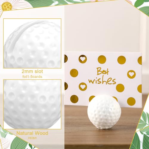 Leinuosen 24 Pcs Resin Golf Base Centerpieces Place Card Holder Golf Ball Shaped Table Number Holder Name Place Photo Stand for Office Menu Events Wedding Party - style: Golf Ball