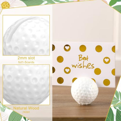Leinuosen 24 Pcs Resin Golf Base Centerpieces Place Card Holder Golf Ball Shaped Table Number Holder Name Place Photo Stand for Office Menu Events Wedding Party - style: Golf Ball