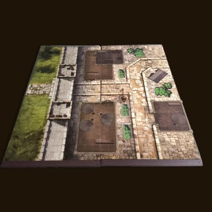 Foldable Battle Mat, TRPG Map, with Accessories Stickers, DND