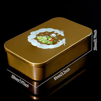 16mm Golden Metal Dice Set - 5-Piece Solid Iron Dice with Case, 6-Sided Metal Dice for Board Games, Poker Parties & Tabletop RPG - color: Gold