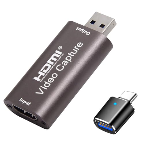 4K HDTV to USB Capture Card, Video Capture Card Device,1080P HD Video Recorder,Game Capture Card for Streaming,Recording,Gaming,Broadcasting,Teaching,PS3/4,Xbox,Twitch Compatible,（Silver Gray）