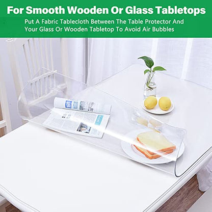 Round Clear Table Cover - Clear PVC Vinyl Tablecloth Protector - Easy Clean, Waterproof - 40 Inch Dia - color: Round New Clear 1.5mm, size: 40.6" (Round)