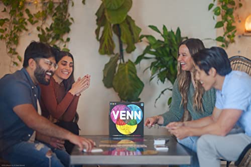 Venn Board Game | Family Game for 2+ Players | Cooperative & Competitive Gameplay Variations | Creative Word Association Game Featuring Unique Gameplay & Custom Artwork | Ages 10+