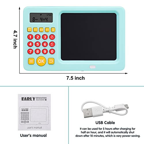 Math Games for Kids Ages 5 6 7 8, LCD Writing Tablet for Kids Educational Math Learning Games, Birthday Gifts for Boys Girls (Blue) - color: Math Writing Tablet