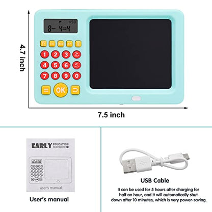 Math Games for Kids Ages 5 6 7 8, LCD Writing Tablet for Kids Educational Math Learning Games, Birthday Gifts for Boys Girls (Blue) - color: Math Writing Tablet