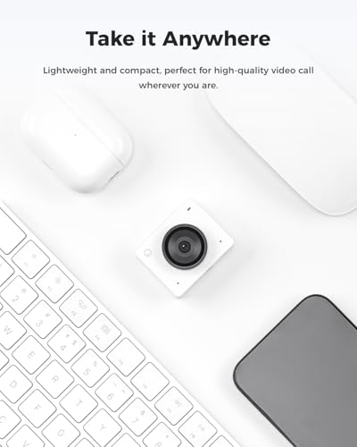 OBSBOT Meet 2-4K Webcam for PC with 1/2" Sensor, AI Framing & Autofocus | Beauty Mode, Lightweight, Gesture Control, HDR, Dual Microphone, 60 FPS, Web Cam for Streaming, Meeting, Gaming.(Cloud White) - color: Meet 2 White