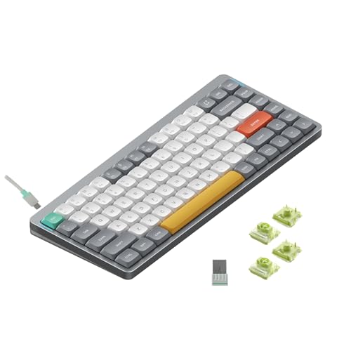 nuphy Air75 V2 Portable 75% Mechanical Keyboard,Wireless Keyboard,Supports Bluetooth/2.4G/USB-C RGB Gaming Keyboards,Compatible with Windows/Mac OS/Linux Systems Grey-Gateron Aloe Switch - color: Grey, size: Gateron Aloe Switch