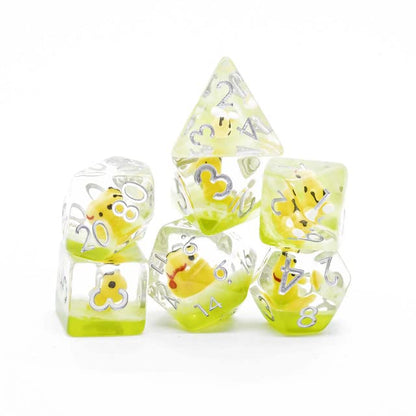 Sage's Portal Familiars and Reagents Resin DND Dice Set Polyhedral Dice Set for Dungeons and Dragons RPG Tabletop TTRPG (Bumble Bee) - color: Bumble Bee