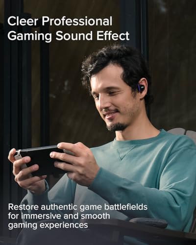 Cleer ARC II Gaming Earbuds True Wireless Open Ear Headphones, White | Ultra-Low Latency, Snapdragon Sound, Bluetooth 5.3, USB-C Dongle, 35Hr Battery - color: White Purple