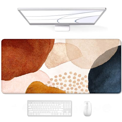 Auhoahsil Large Mouse Pad, XXL Desk Pad, Extened Mousepad 31.5" x 11.8", Non-Slip Rubber Base, Stitched Edges, Superior Surface, Gaming Keyboard Mat, Waterproof Desk Pad, Abstract Stone - color: 08 Abstract Stone, size: XL - 11.8 x 31.5 Inches