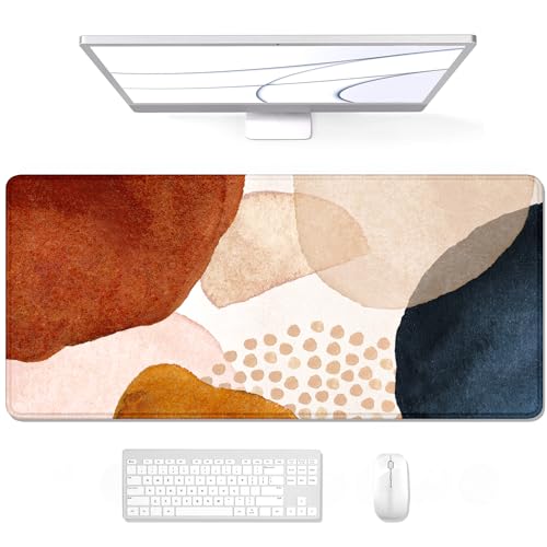 Auhoahsil Large Mouse Pad, XXL Desk Pad, Extened Mousepad 31.5" x 11.8", Non-Slip Rubber Base, Stitched Edges, Superior Surface, Gaming Keyboard Mat, Waterproof Desk Pad, Abstract Stone - color: 08 Abstract Stone, size: XL - 11.8 x 31.5 Inches