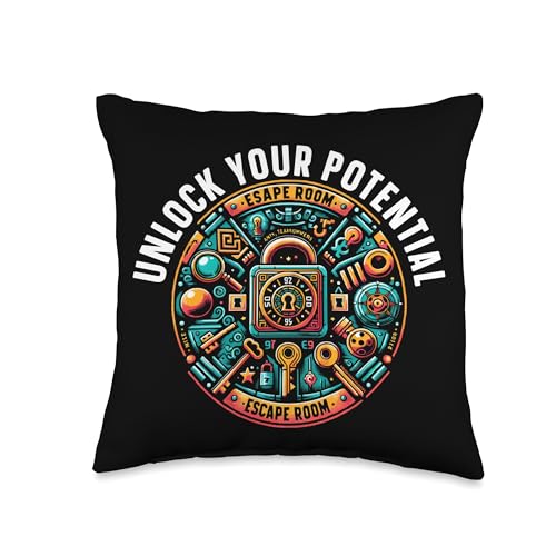 Escape Room Roomescape Puzzle Room Exit Game Throw Pillow - size: 16x16