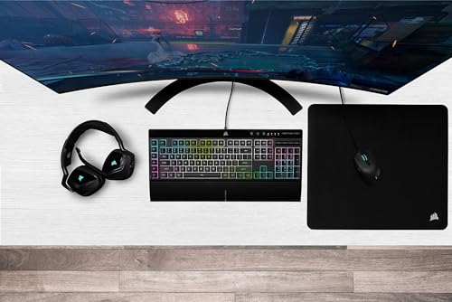 Corsair K55 RGB PRO XT - Dynamic Per-Key RGB Backlighting - QWERTY US Layout, Six Macro Keys with Elgato Stream Deck Software Integration - IP42 Dust and Spill-Resistant - Black - style: K55 RGB PRO XT