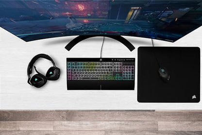Corsair K55 RGB PRO XT - Dynamic Per-Key RGB Backlighting - QWERTY US Layout, Six Macro Keys with Elgato Stream Deck Software Integration - IP42 Dust and Spill-Resistant - Black - style: K55 RGB PRO XT
