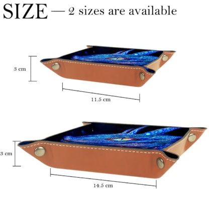 Dragon Dice Tray Folding Square PU Leather Dice Rolling Tray | Portable Dice Trays for Dice Games Like RPG, DND and Other Table Games, Folded 4.5x4.5x1.2inch - color: Blue Dragon