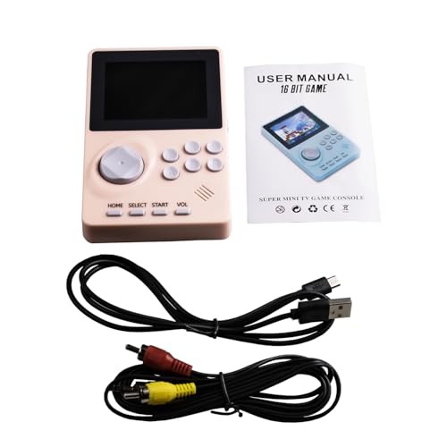 16 Bit Handheld Video Game Console for Kids Adults，2.8-inch Super Wide Lcb Preloaded 100 HD Handheld Game Console Seniors Electronic Game Player Birthday Present Xmas (Pink) - color: Pink