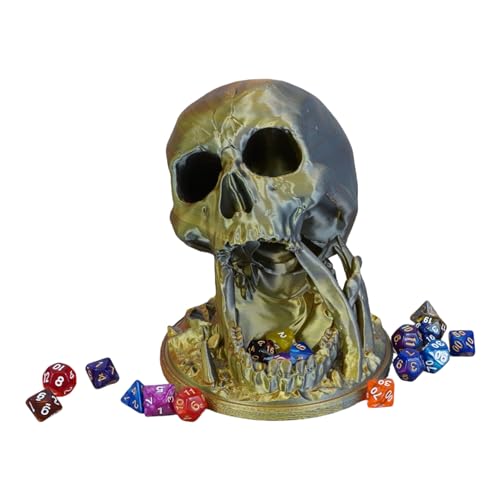 Skull Dice Tower by TechConnext - Enhanced Randomization & Striking Decor for D&D and Tabletop Games (Bronze) - color: Bronze