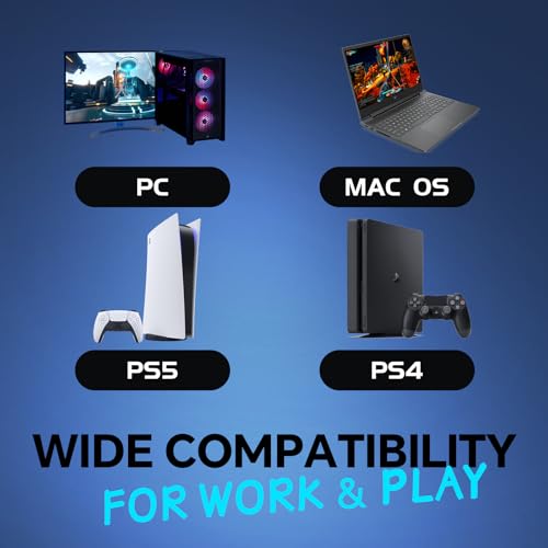 CHONCHOW USB Wireless Gaming Keyboard and Mouse Combo, LED Backlit Ergonomic Mechanical Feeling Keyboard, Rechargeable 2500mAh Battery, Anti-ghosting Keyboards 7D 3600DPI Mice for PC Gamer