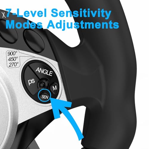 DOYO Gaming Steering Wheel, PC Racing Wheel 270/900° Car Sim Driving Gaming Wheel Dual-Motor Feedback Driving with Paddle Shifters, Gear Lever Bundle for Xbox One, Xbox Series X/S, PS4, PS3, Switch - color: Black-270/900°