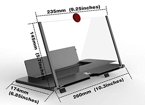 Screen Magnifier Amplifier, New Generation Phone Holder Screen Amplifier, 3D HD Video and Gaming Phone Projector-with Foldable Phone Stand, Supports All Smartphones - color: Black