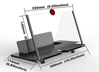 Screen Magnifier Amplifier, New Generation Phone Holder Screen Amplifier, 3D HD Video and Gaming Phone Projector-with Foldable Phone Stand, Supports All Smartphones - color: Black